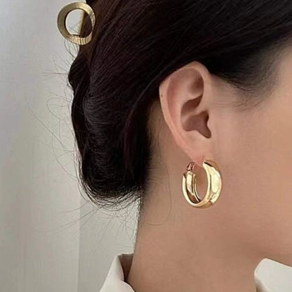 Jewelry - 7/$35 Gold Color Hoop Earrings Medium Gold Hoops
